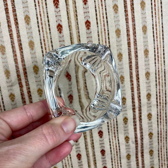 Art Deco Clear Glass Footed Toed Ashtray - Picture 9 of 10
